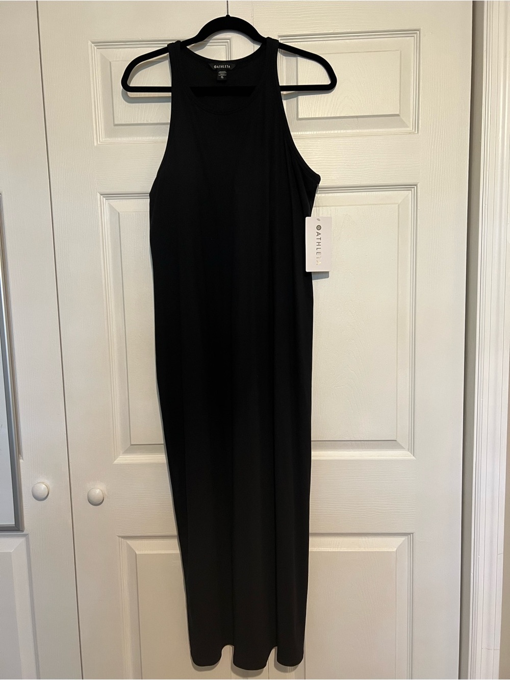 Athleta Ribbed Racerback Maxi Dress, XL, Black